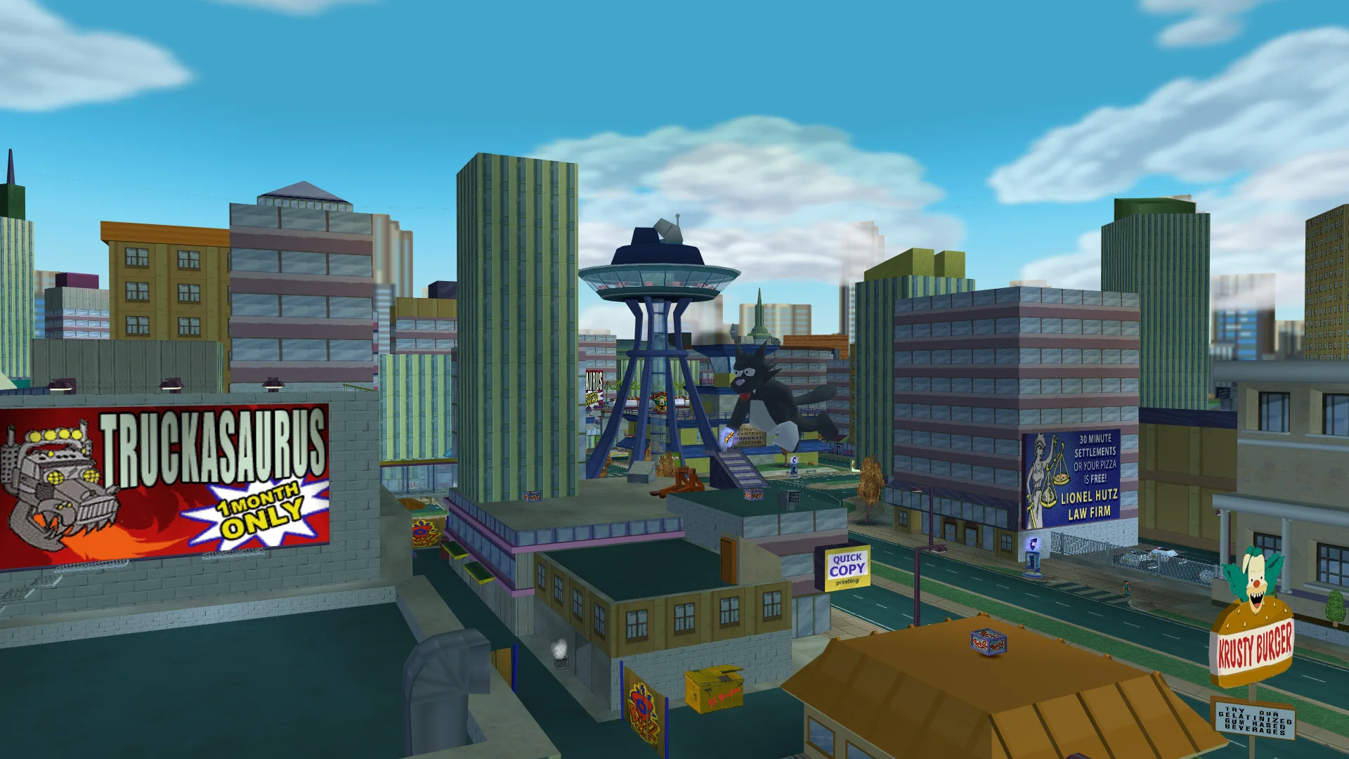 An aerial view of downtown